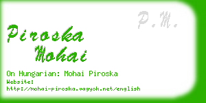 piroska mohai business card